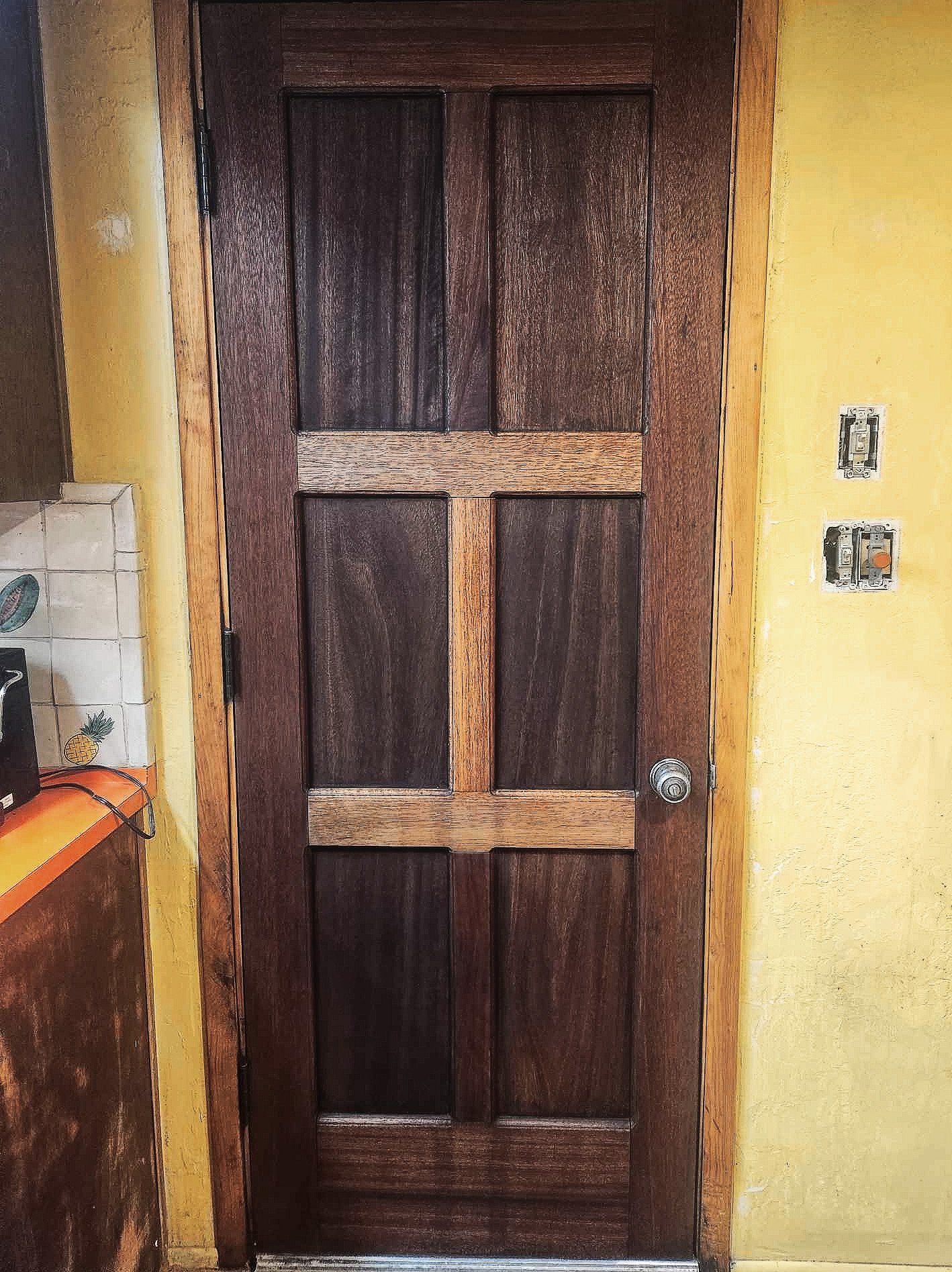 Hand-finished wooden door